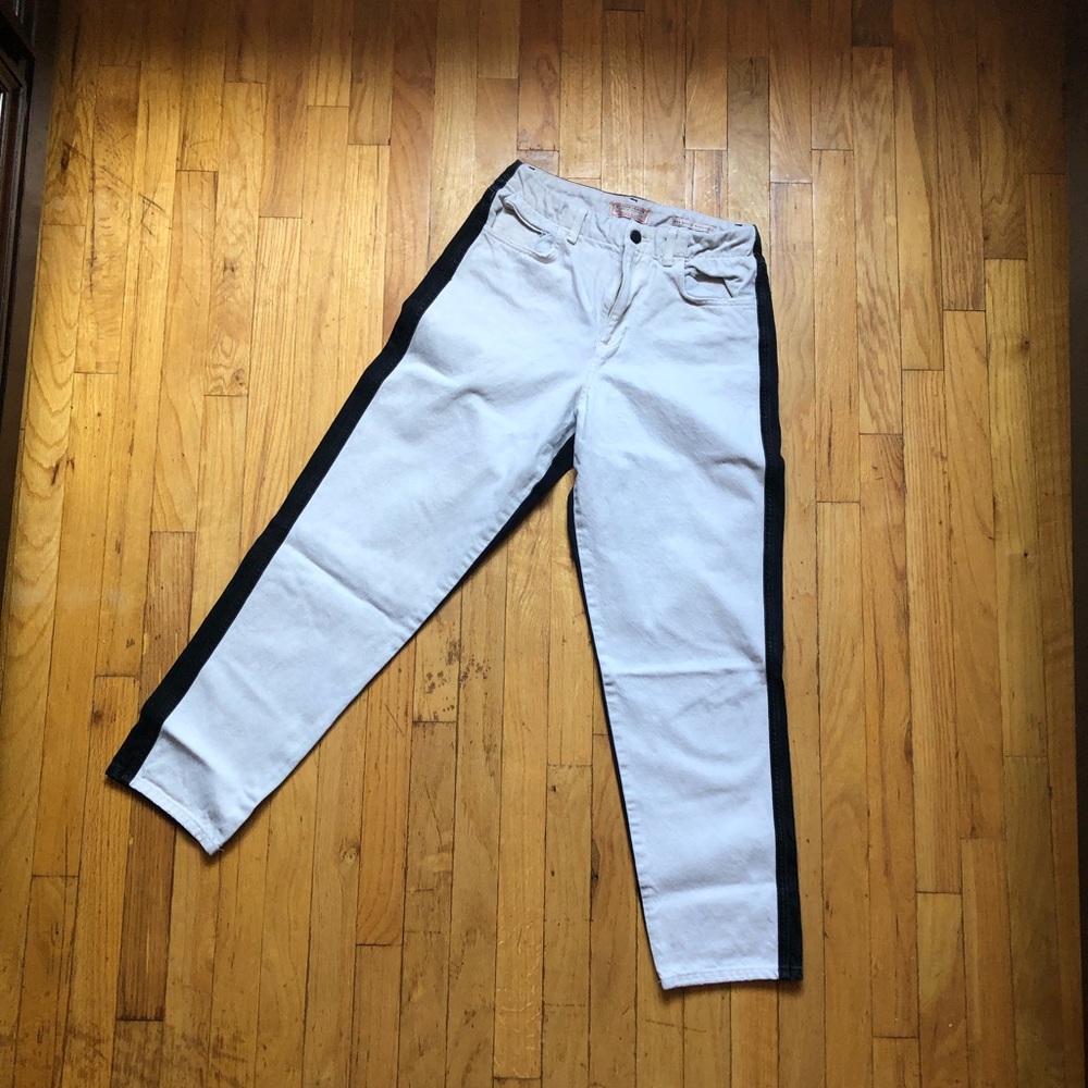 Guess High Waisted Black & White Jeans